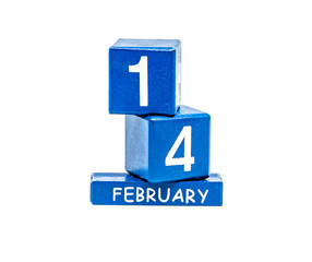 isolated calendar of cubes on a white background