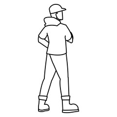 adventurous man with cap avatar character