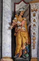 Statue of Saint Donatus on the main altar in the Church of Assumption of the Virgin Mary in Pokupsko, Croatia