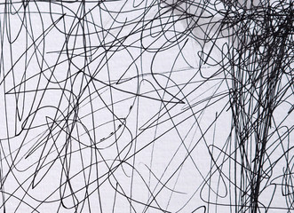 line pencil on white paper abstract background and texture.