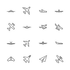 Planes- Flat Vector line Icons