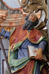 Fototapeta na wymiar Saint Joachim on the Saint Joseph altar in the Church of Assumption of the Virgin Mary in Pokupsko, Croatia