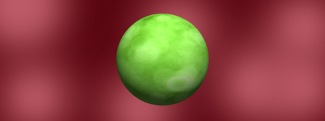 green ball on purple background