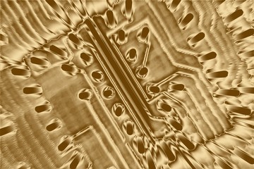 Gold pcb technology background and computer pattern,  circuit golden.