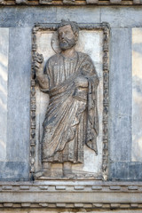 Relief detail of St. Mark's Basilica, St. Mark's Square, Venice, Italy, UNESCO World Heritage Sites 