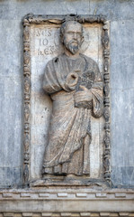 Saint John the Evangelist, facade detail of St. Mark's Basilica, St. Mark's Square, Venice, Italy, UNESCO World Heritage Sites 