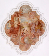 Coronation of the Virgin Mary, fresco in the Church of Assumption of the Virgin Mary in Pokupsko, Croatia