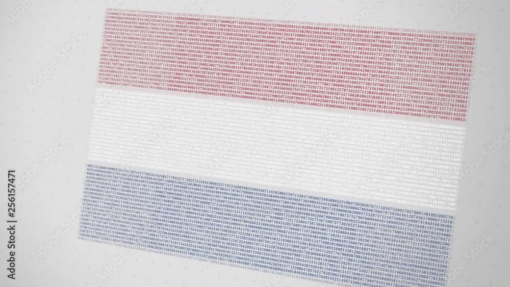 Aufkleber falling numbers make up flag of netherlands. national digital technology related 3d animation
