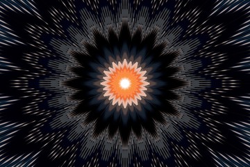 Obraz premium dark flower pattern floral kaleidoscope. abstract star.