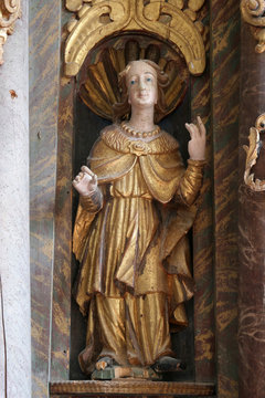 Saint Helena, statue on the altar of Saint Anthony of Padua in Church of Birth of Virgin Mary in Svetice, Croatia 