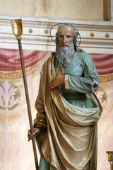 Saint Joachim, statue on the main altar in Church of Assumption of Virgin Mary in Zakanje, Croatia