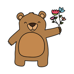 baby bear with flowers