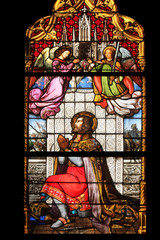 Saint Ladislaus, stained glass in Zagreb cathedral 