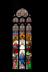 Coronation of the Virgin Mary, stained glass in Zagreb cathedral 