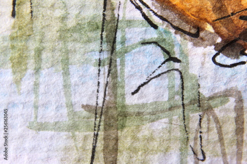 Yellow Green and Black Watercolour Textures, Floral