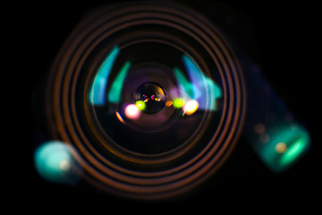 camera lens close-up background, concept supervision safety