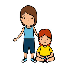 mother with daughter characters