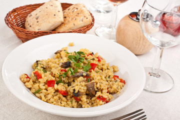 tasty italian mushroom risotto
