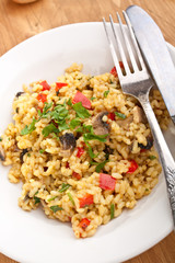 tasty italian mushroom risotto