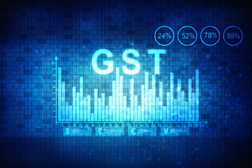 2d rendering Stock market online business concept. business Graph 