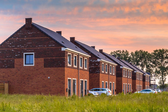 Street with modern family houses
