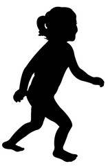 girl running body silhouette vector