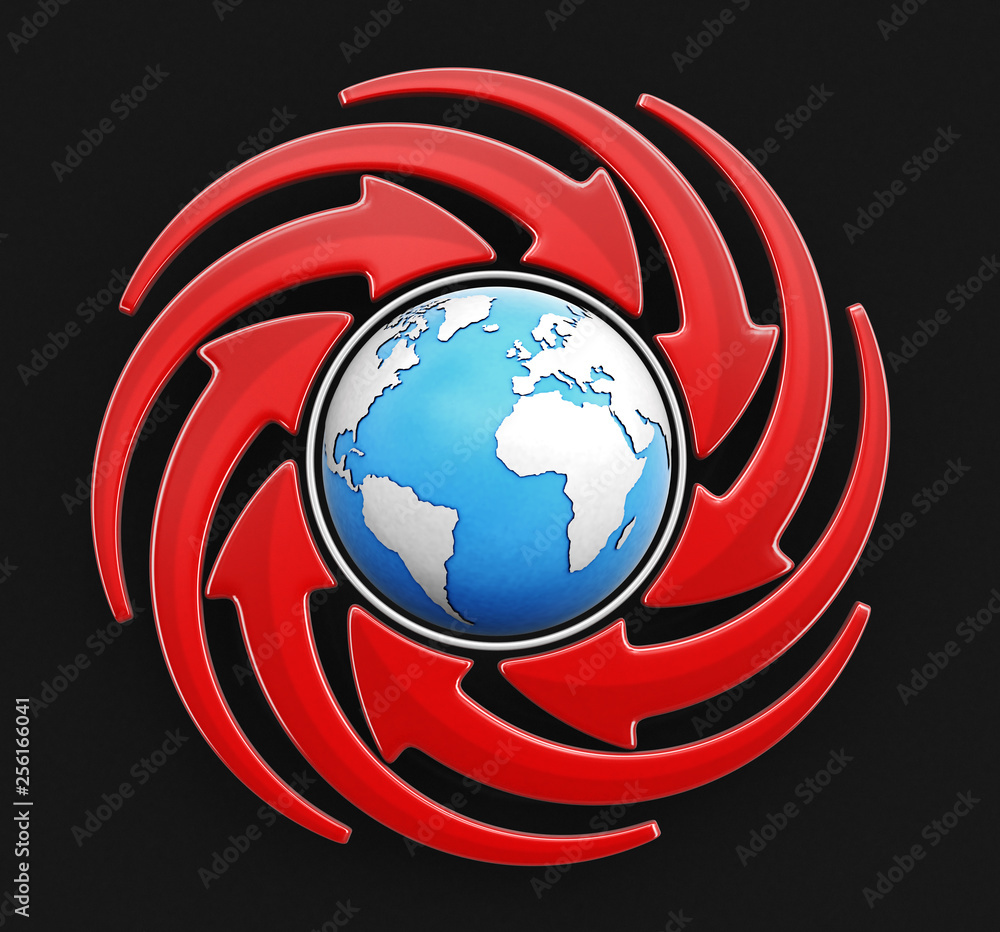 Poster globe and circular graph. image with clipping path