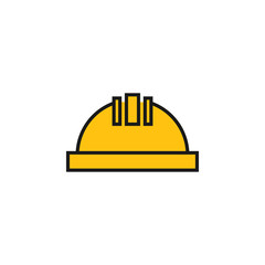 Construction helmet graphic design template vector illustration