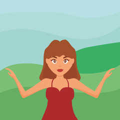 beautiful and sensual woman character