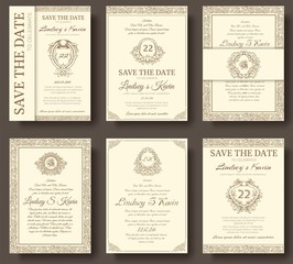 Fototapeta na wymiar Set of luxury flyer pages with logo ornament illustration concept. Vintage art traditional, Islam, arabic, indian, elements. Vector decorative retro greeting card or invitation design.