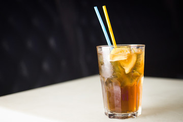 Alcoholic brown cocktail