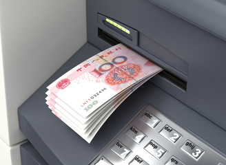 Chinese Yuan From The ATM