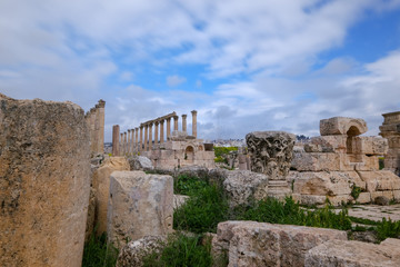 Fototapeta na wymiar Old Roman city Jerash ruins in Jordan