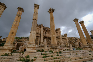 Old Roman city Jerash ruins in Jordan