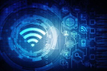 Obraz premium 2d illustration WiFi symbol