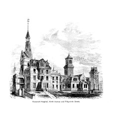 Obraz premium New York city. Engraving illustration