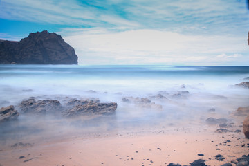 Fototapeta premium Beautiful summer beach with rock
