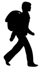 a student girl body silhouette vector