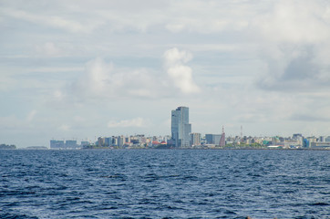 Fototapeta premium city of Male island of Maldives view from the ocean