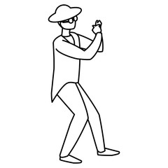 black musician jazz with hat and sunglasses