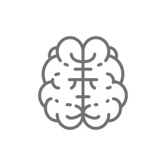 Brain, mind, intelligence, human organ line icon.