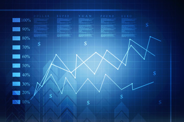 2d rendering Stock market online business concept. business Graph 