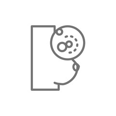 Breast cancer, chest tumor, oncology line icon.