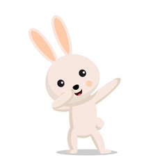 Easter rabbit or bunny is doing dabbing