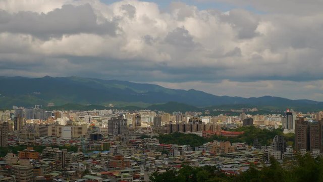 day time taipei cityscape mountain top panorama 4k taiwan