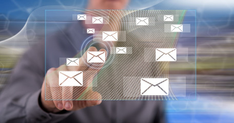 Man touching email concept