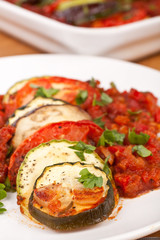 baked vegetables with tomato sauce