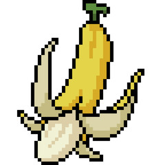 vector pixel art banana peel