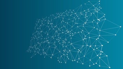 Digital wireframe abstract 3d polygonal vector background