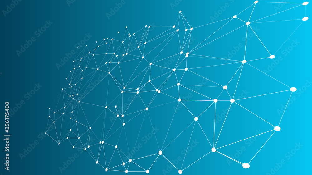 Wall mural triangles line vector abstract background, connected lines and dots